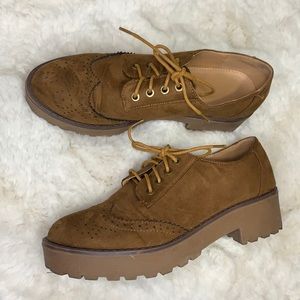 Zapshop Oxford Lace Up Platform Shoes